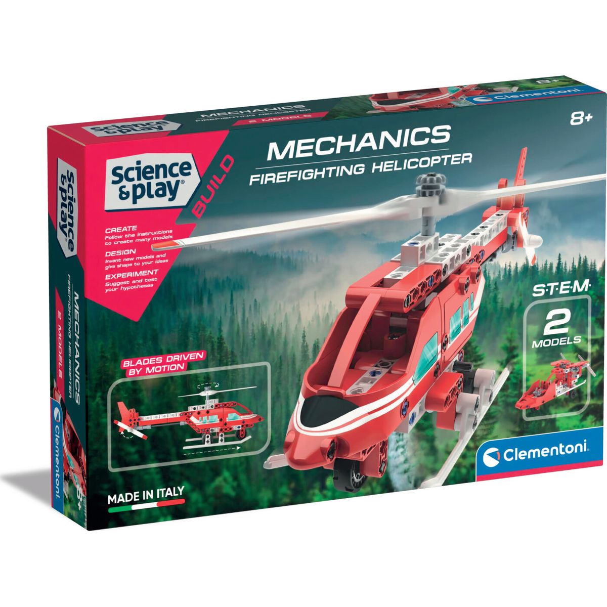 Clementoni - Science And Play Build - Mechanics - Firefighting Helicopter