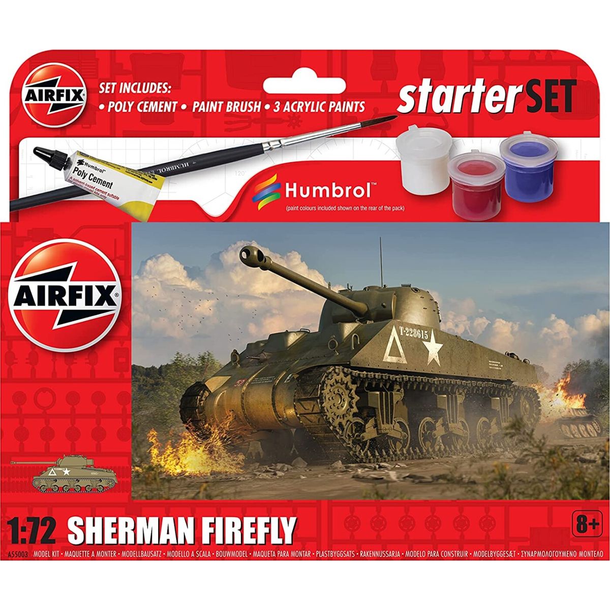 Airfix - Sherman Firefly Tank Byggesæt - 1:72 - A55003