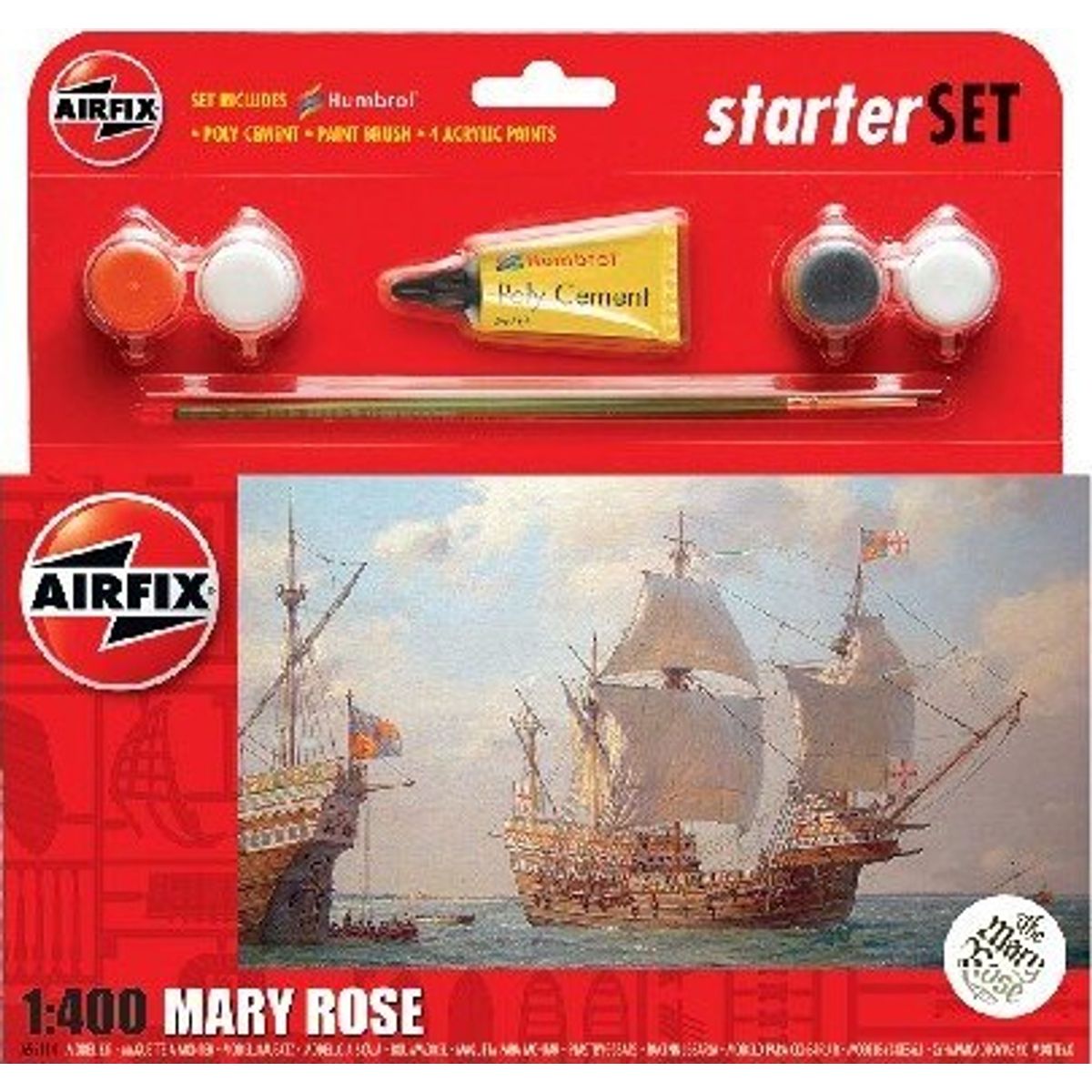 Airfix - Mary Rose Skib Byggesæt Inkl. Maling - 1:400 - A55114a