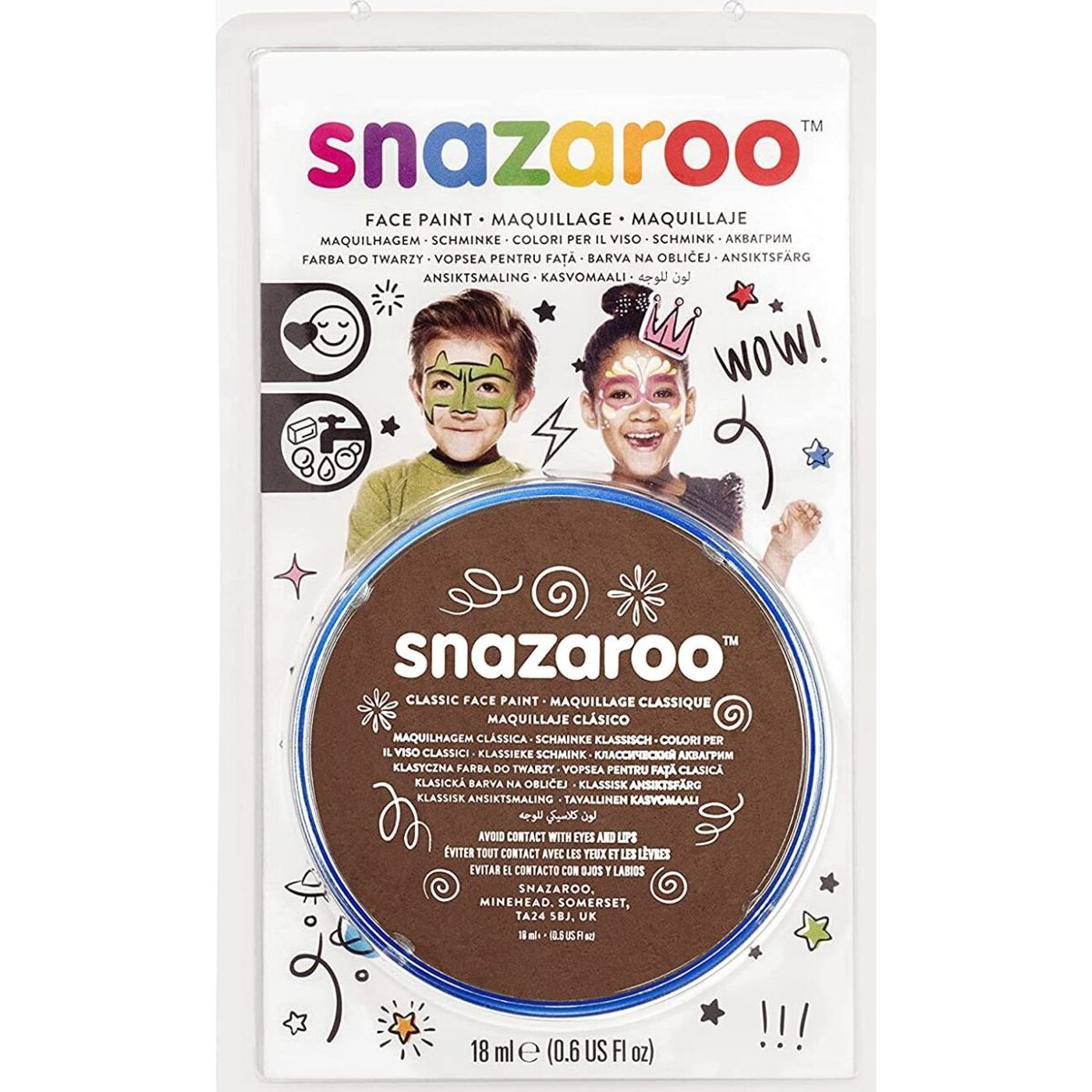 Snazaroo - Ansigtsmaling - Brun - 18 Ml