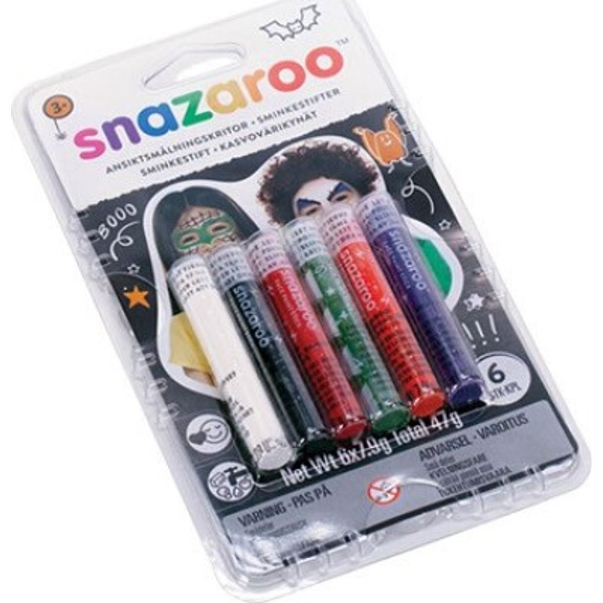 Snazaroo - Ansigtsmaling Stifter - Halloween - 6 Farver