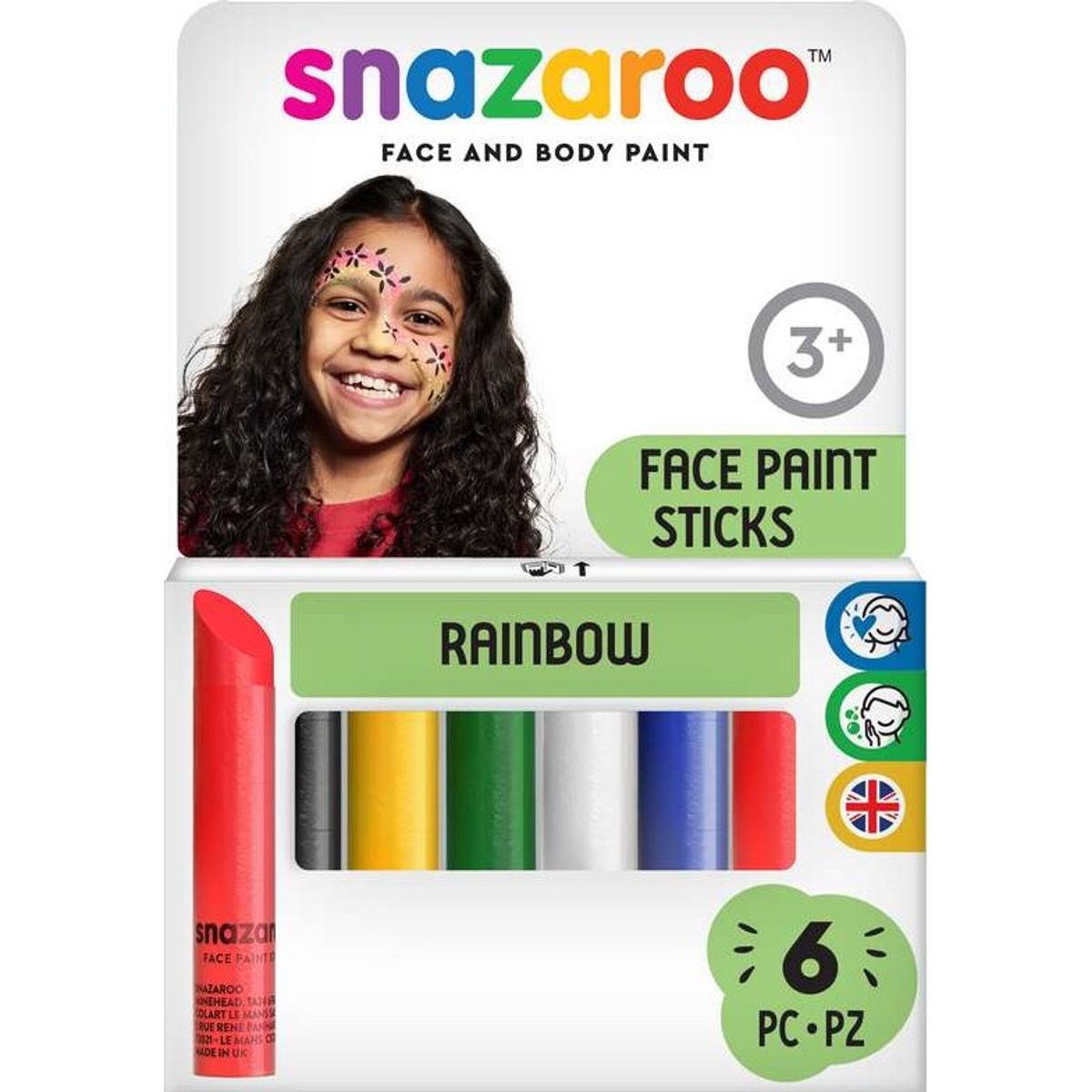 Snazaroo - Ansigtsmaling Stifter - Standard - 6 Farver