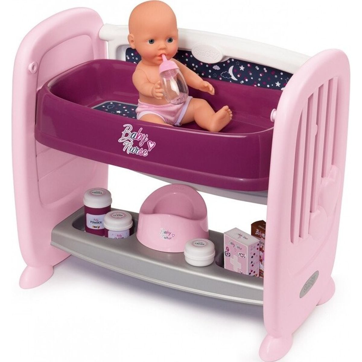 Smoby Baby Nurse - 2-i-1 Dukkeseng Og Puslebord