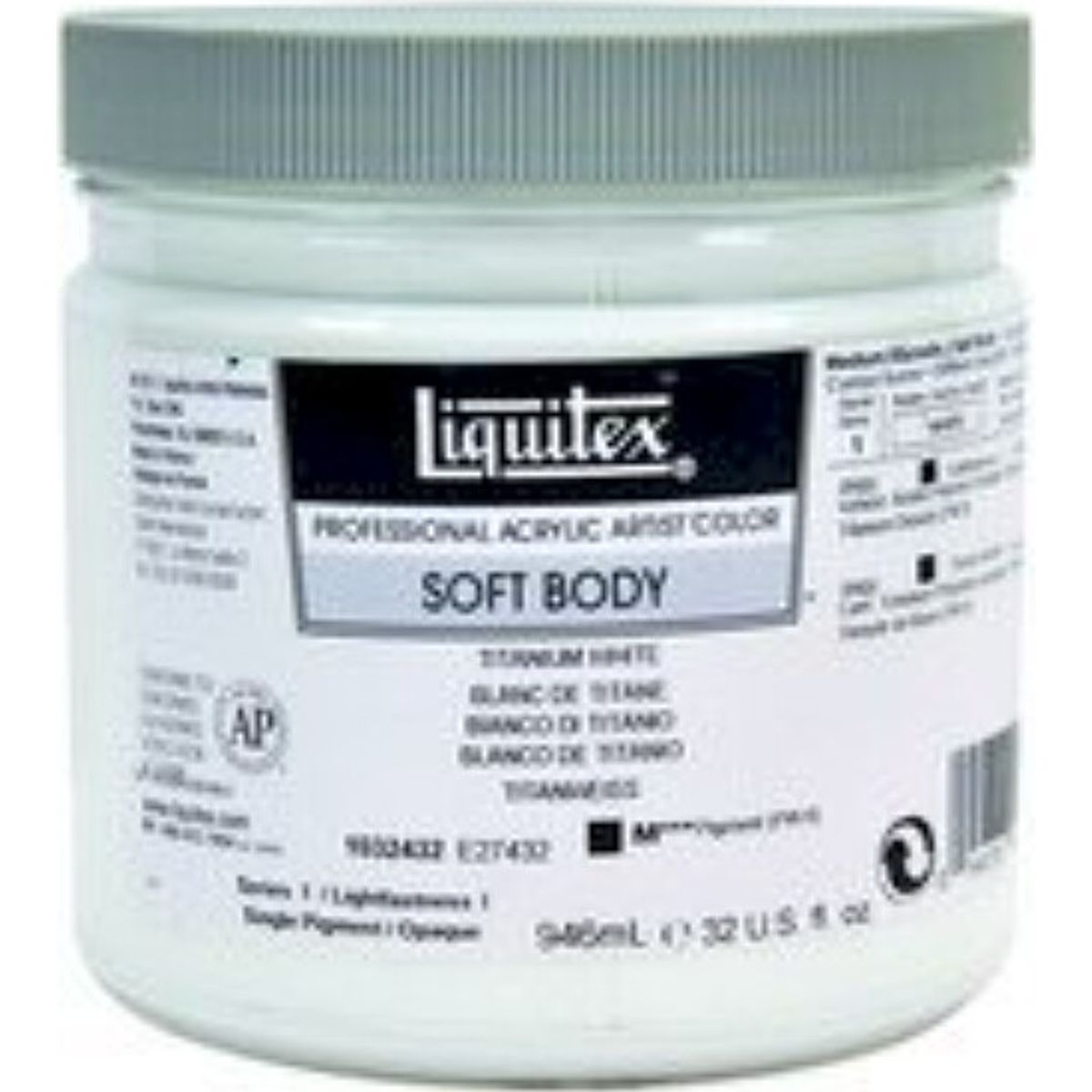 Liquitex - Akrylmaling - Soft Body - Titanium White 946 Ml