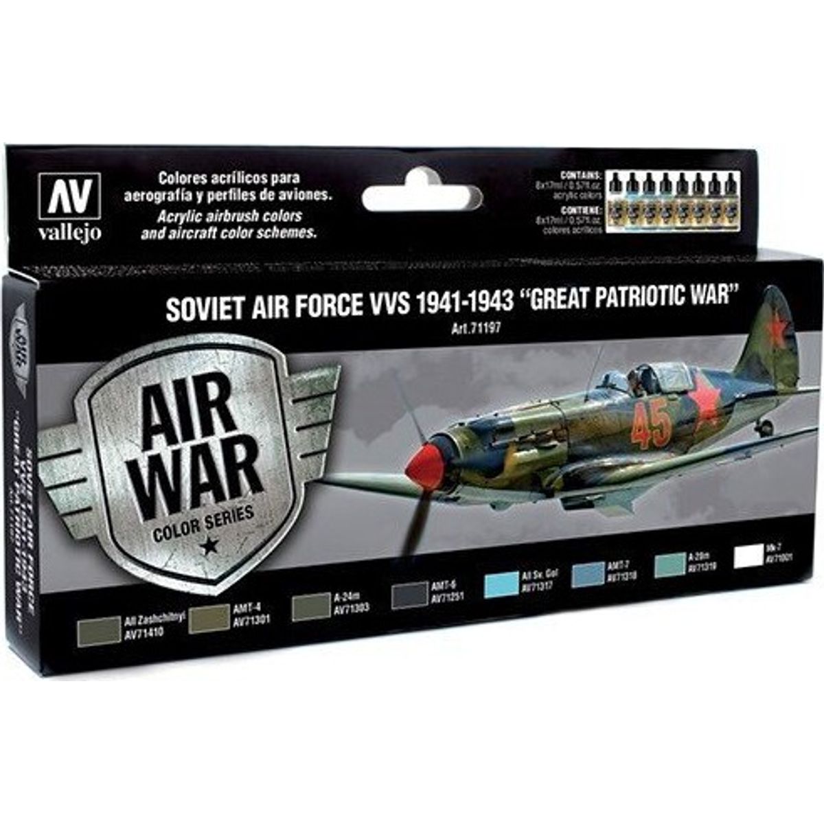 Vallejo - Model Air Maling Sæt - Soviet Air Force 1941-1943 - 8x17 Ml