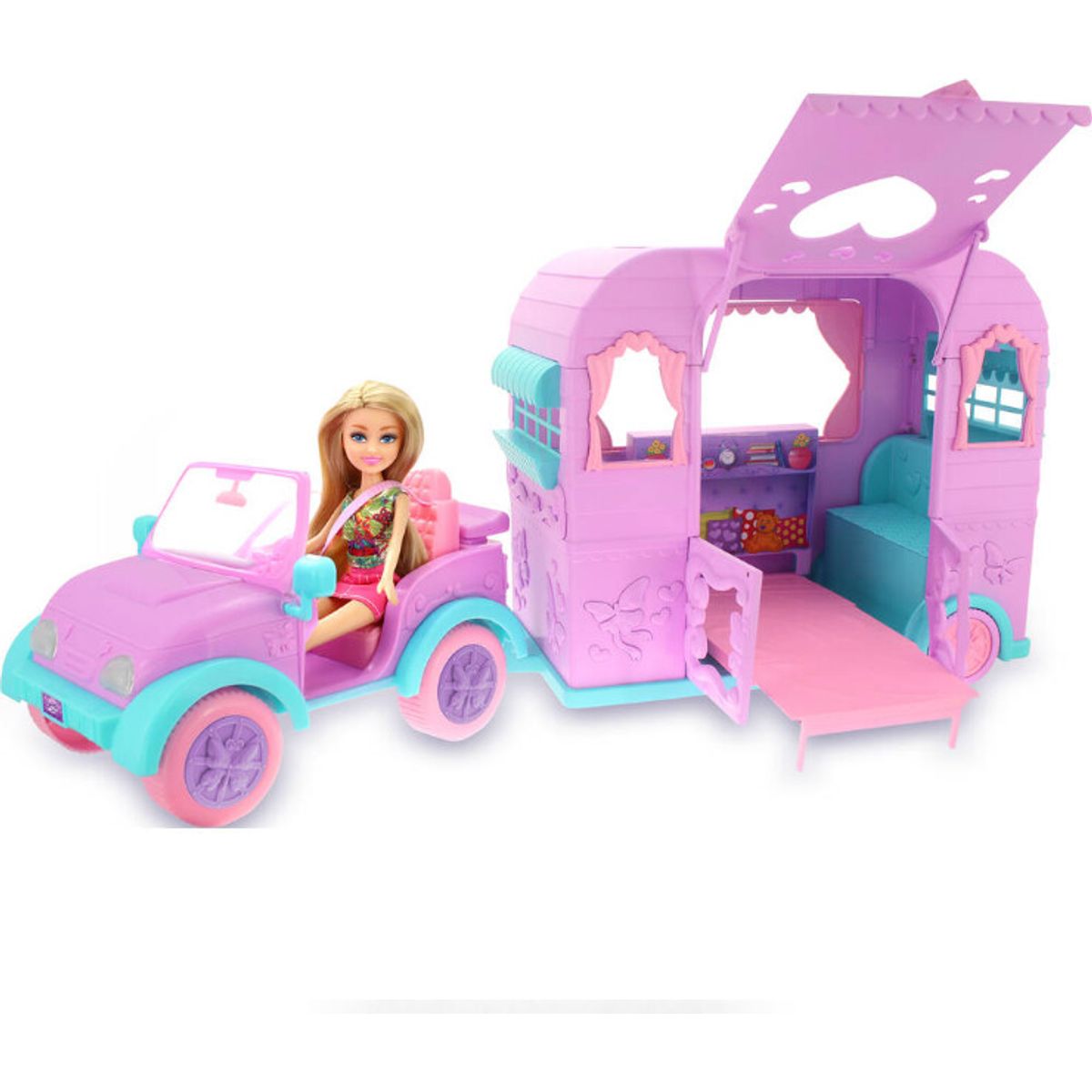 Zuru Sparkle Girlz Dukke - Med Jeep Og Campingvogn