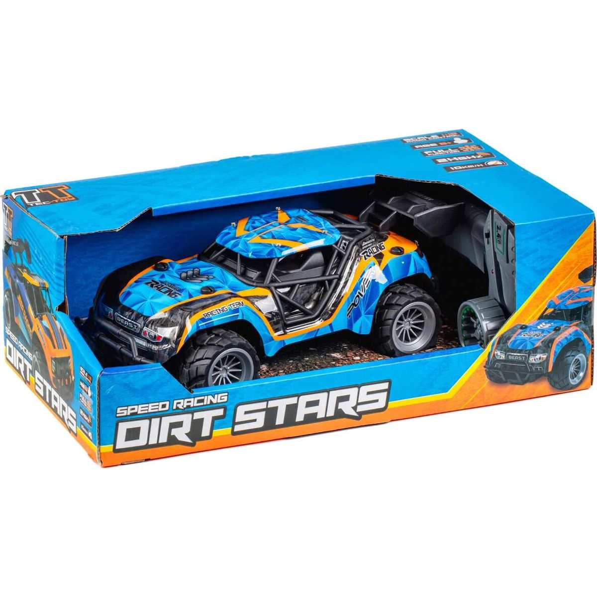 Fjernstyret Bil - Speed Racing Dirt Stars - 1:18 - Blå Og Orange