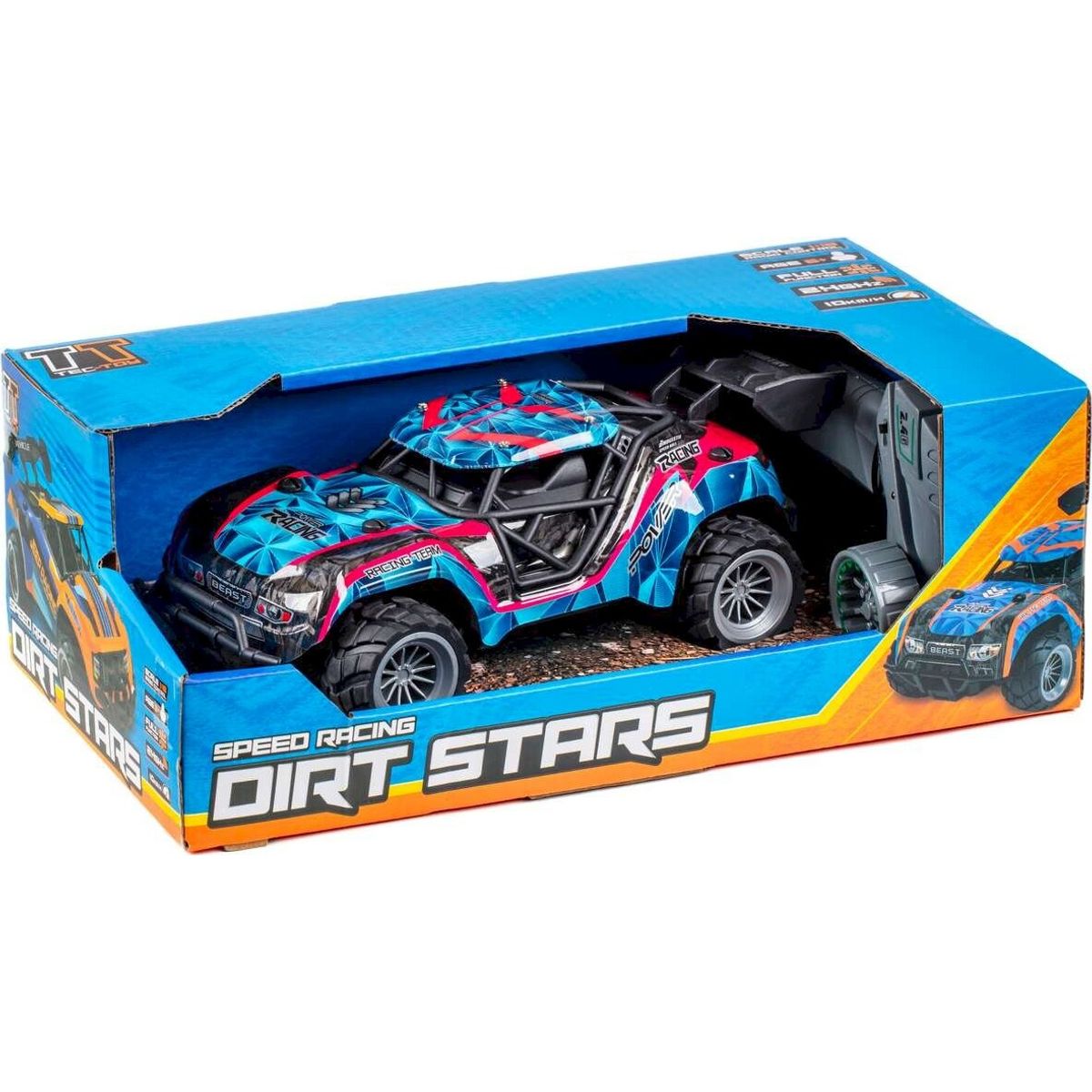 Fjernstyret Bil - Speed Racing Dirt Stars - 1:18 - Blå Og Pink