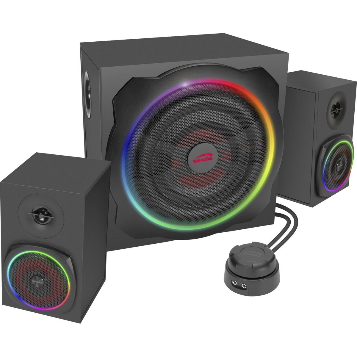 Speedlink - Gravity Carbon Rgb 2.1 Subwoofer System - 60w - Sort