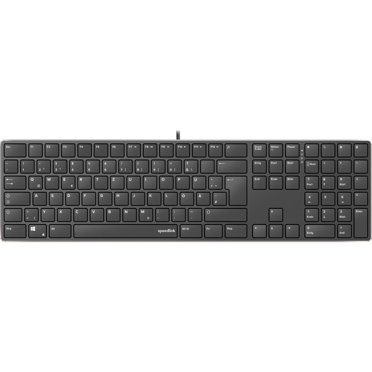 Speedlink - Riva Slim Metal Scissor Keyboard, Black - De Layout