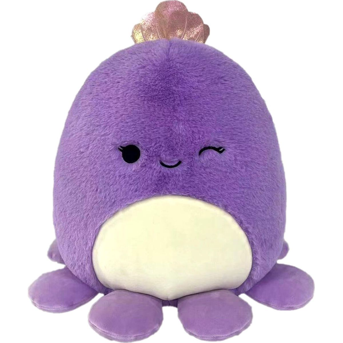 Squishmallows Bamse - Fuzz A Mallows - Violet Blæksprutte - 30 Cm