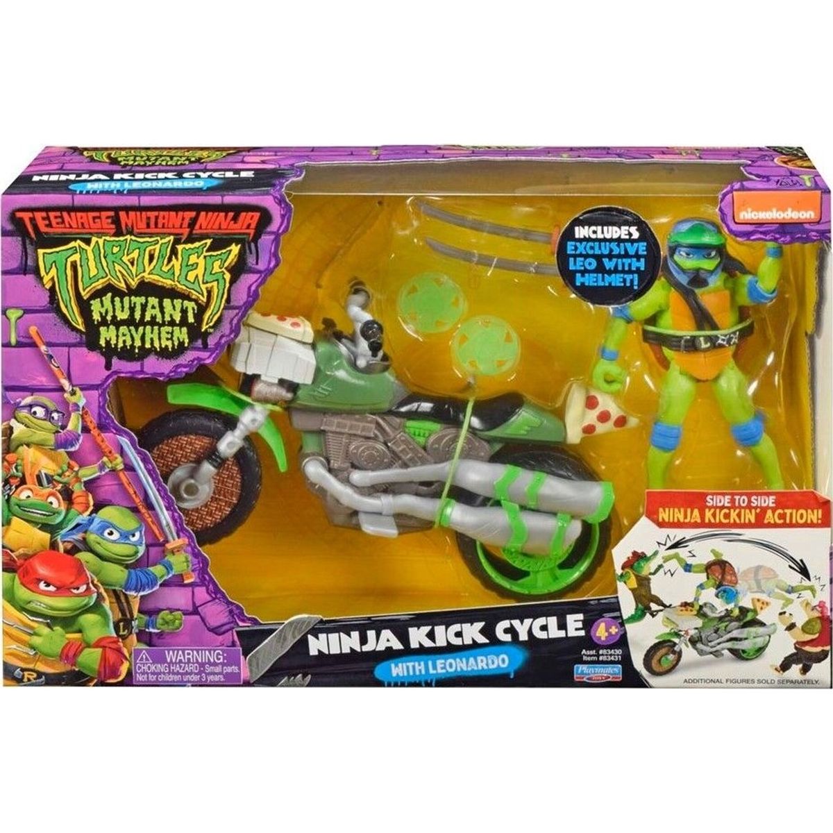 Ninja Turtles Figur - Leonardo Med Ninja Kick Cycle - Mutant Mayhem