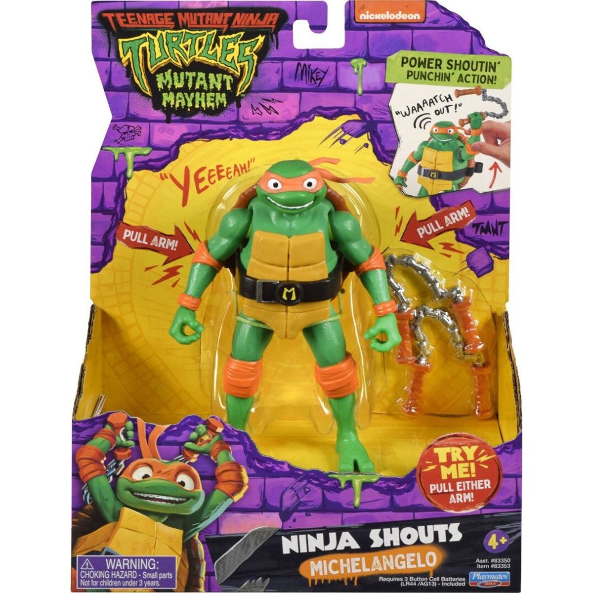 Ninja Turtles Figur - Michelangelo Med Lyd - Mutant Mayhem - 14 Cm