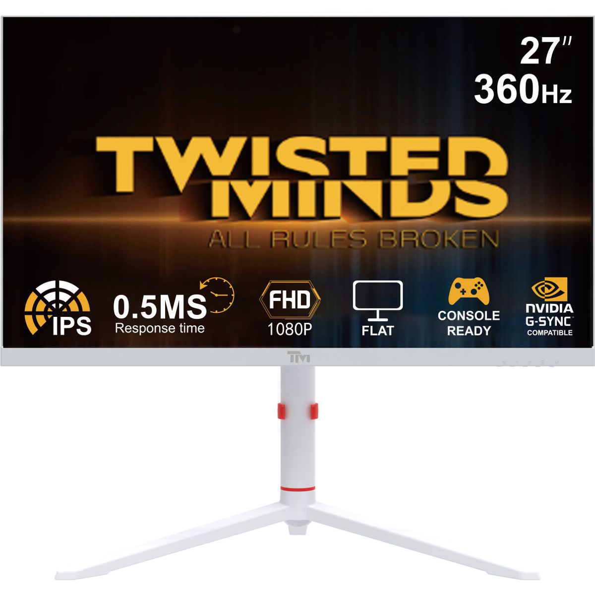 Twisted Minds - Arctic Pro Series 27 Fhd - 360hz 0.5ms Fast Ips Hdmi 2.1 Gaming Monitor - White