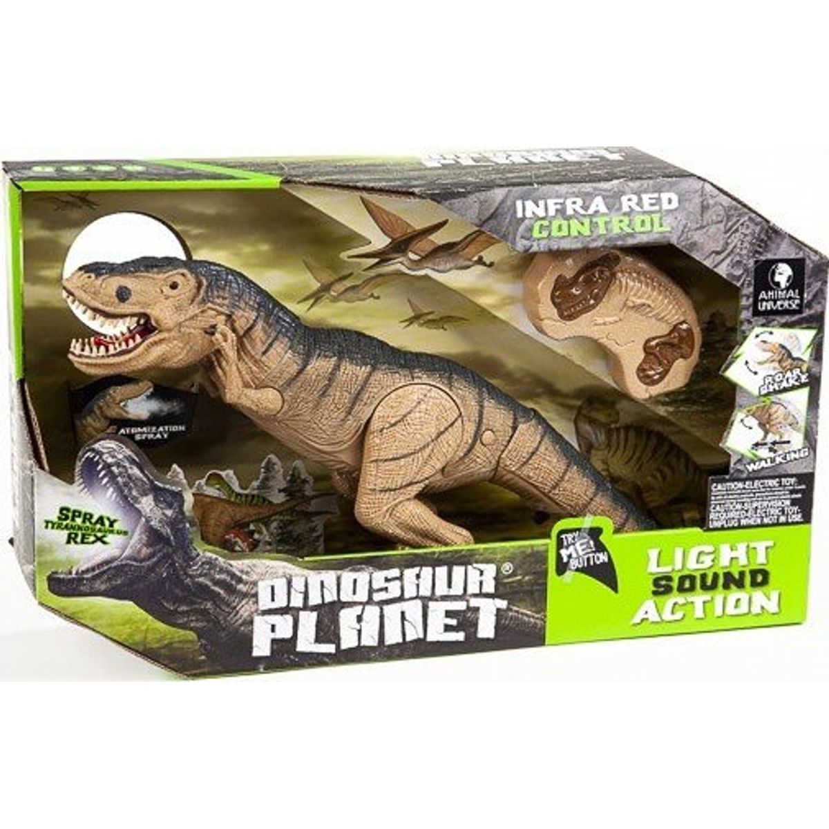 Fjernstyret Dinosaur Legetøj Med Lys Og Lyd - T-rex - 46 Cm - Dinosaur Planet