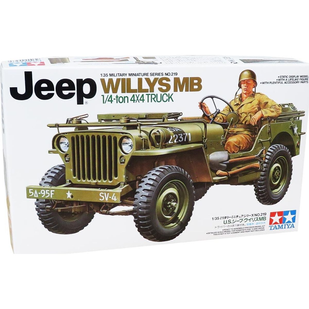 Tamiya - Willys Jeep Mb 1/4 Ton Truck Byggesæt - 1:35 - 35219