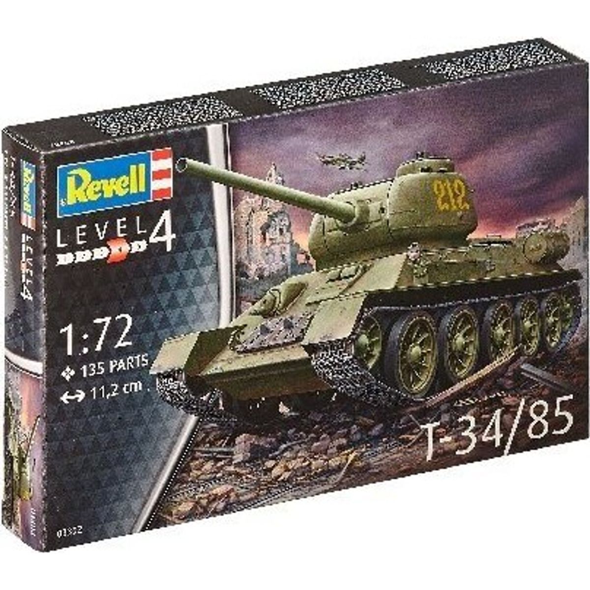 Revell - T-34/85 Tank Byggesæt - 1:72 - Level 4 - 03302