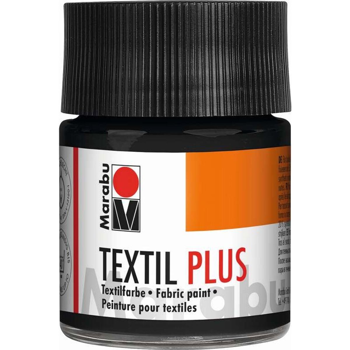 Tekstil Maling - Sort - Textil Plus - 50 Ml - Marabu