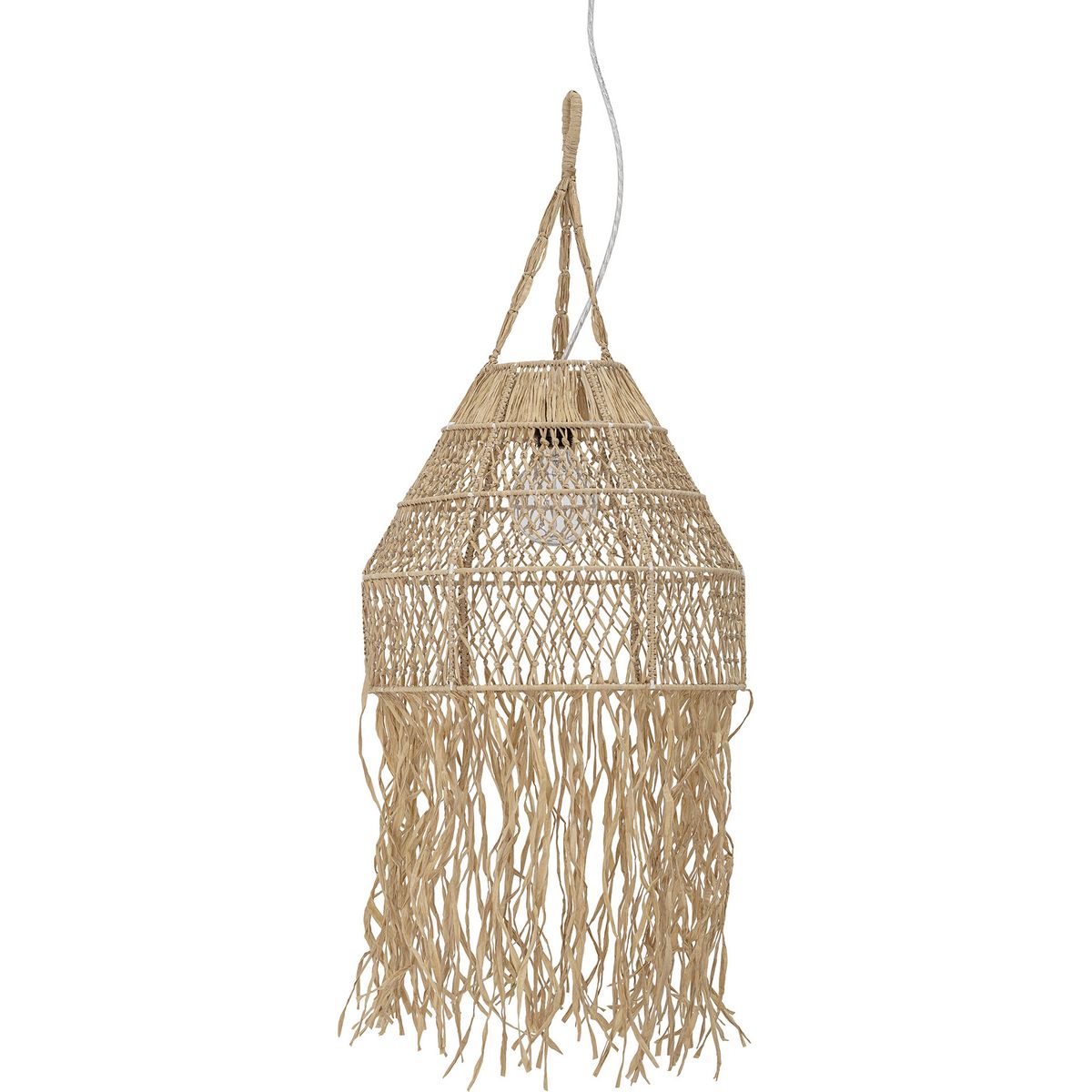 Creative Collection - Thora Pendel Flet Lampe - Natur - Raffia