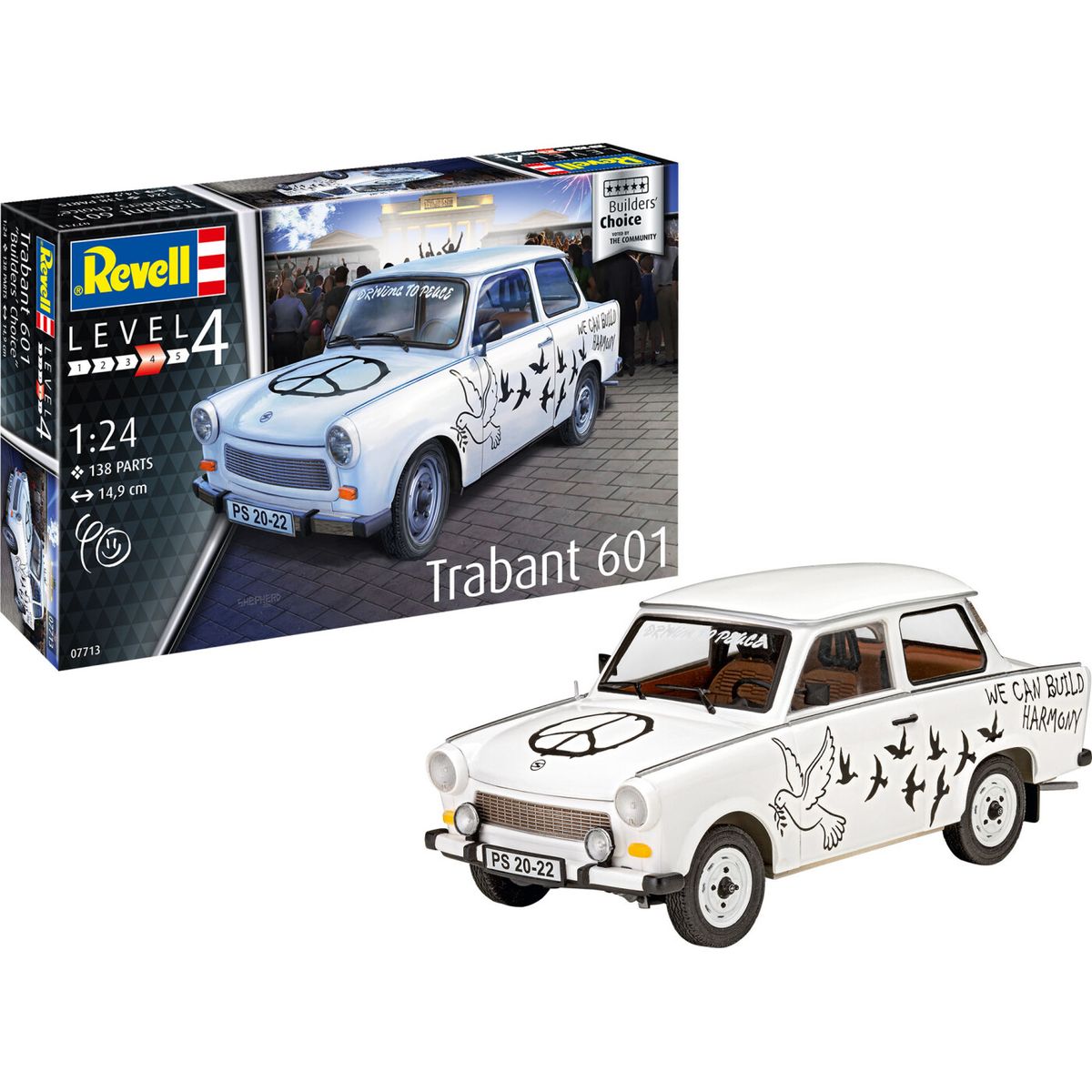 Revell - Trabant 601s Modelbil Byggesæt - 1:24 - Level 4 - 07713