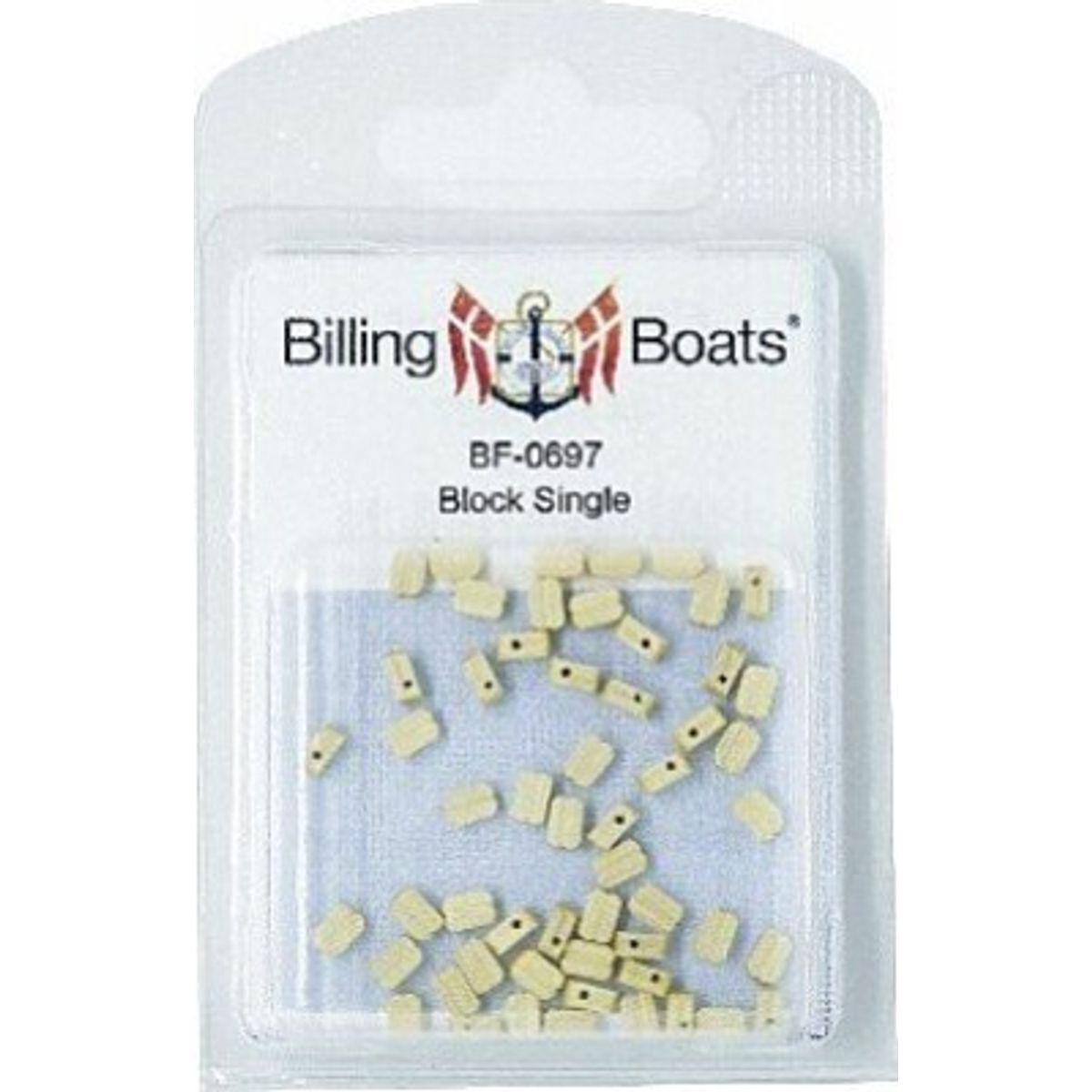 Billing Boats Fittings - Blokke - Enkelt - 5 Mm - 50 Stk