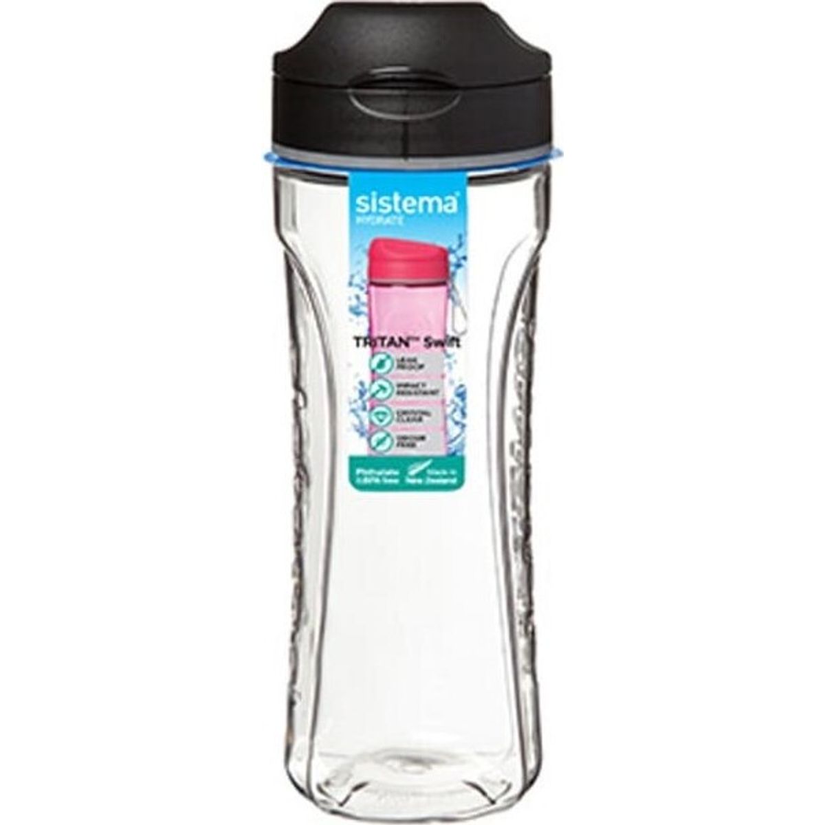 Sistema - Tritan Swift Drikkedunk - Sort - 600 Ml