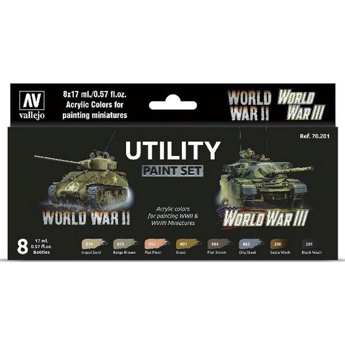 Vallejo - Model Color Maling Sæt - World War Ii Utility - 8x17 Ml