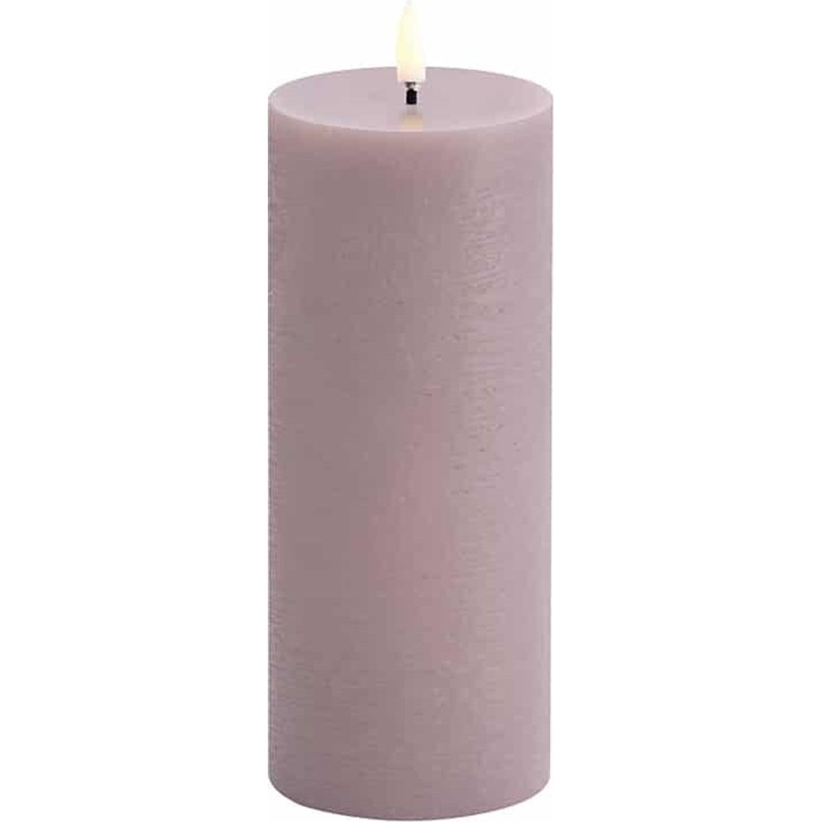 Uyuni - Led Blok Lys - Light Lavender, Rustic - 7,8x20,3 Cm