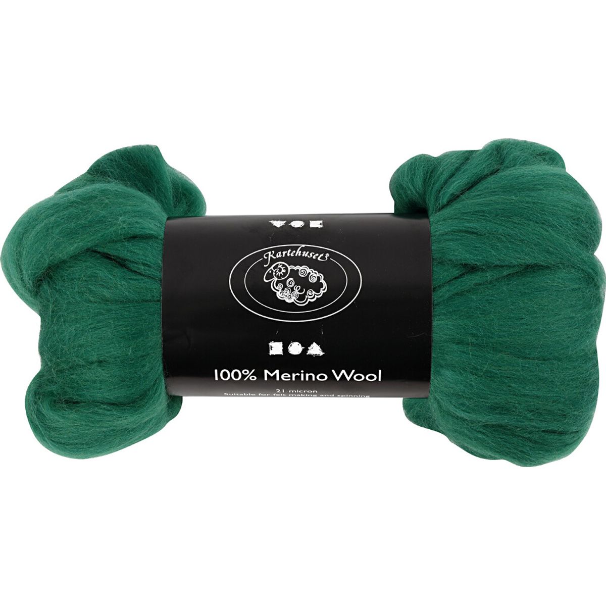 Merino Uld Garn - Tykkelse 21 My - Grøn - 100 G