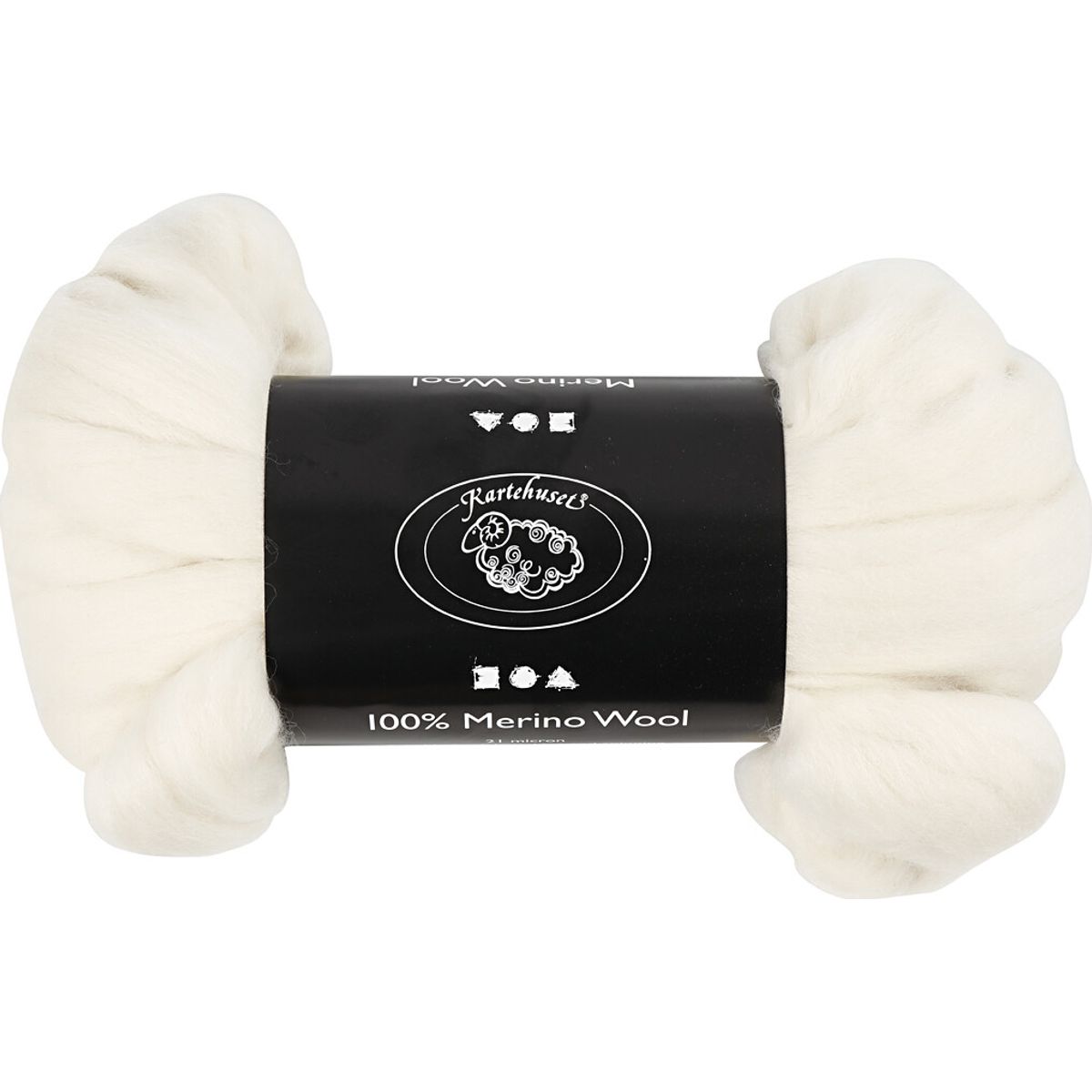 Merino Uld Garn - Tykkelse 21 My - Råhvid - 100 G