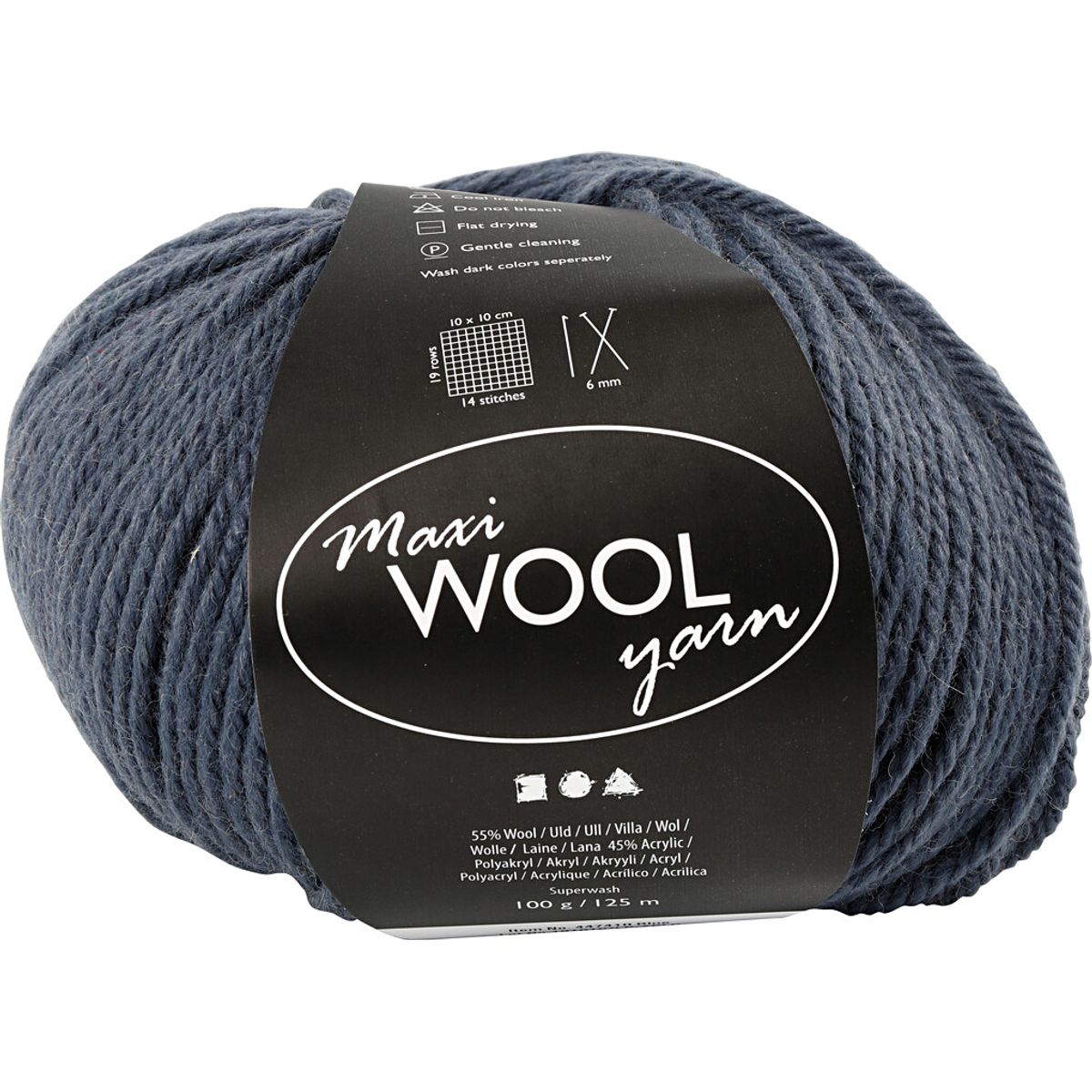 Uldgarn - Maxi Wool - L 125 M - Blå - 100 G