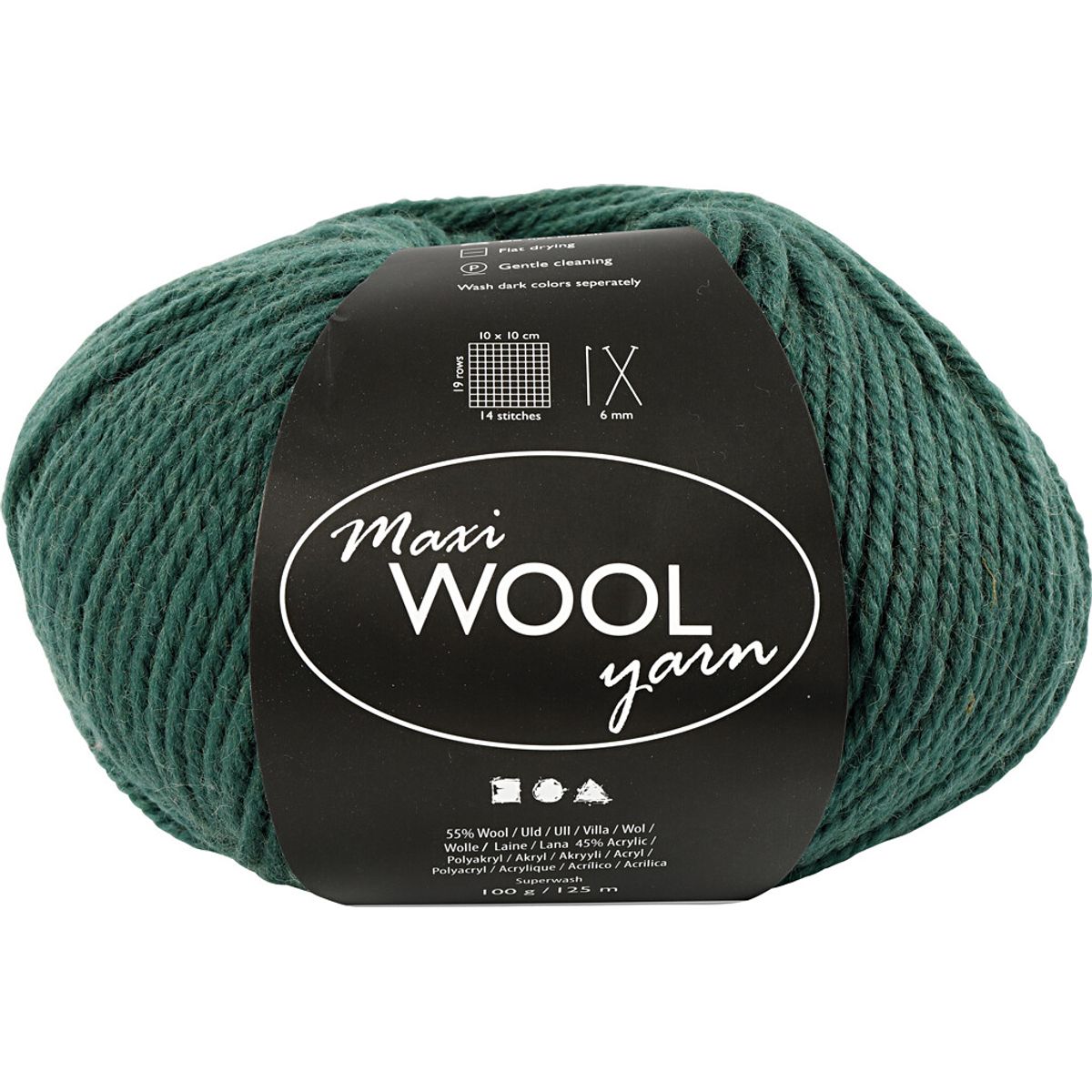 Uldgarn - Maxi Wool - L 125 M - Grøn - 100 G