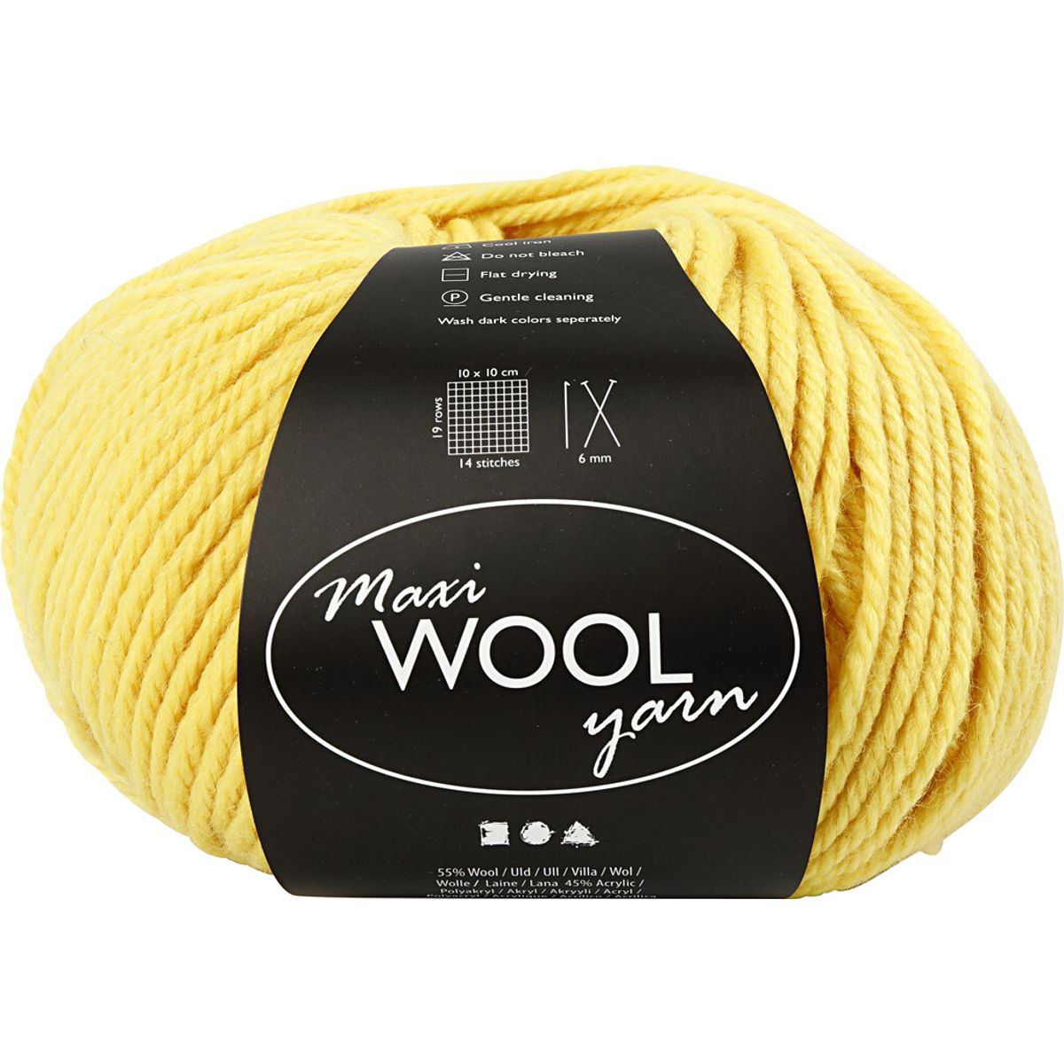 Uldgarn - Maxi Wool - L 125 M - Gul - 100 G