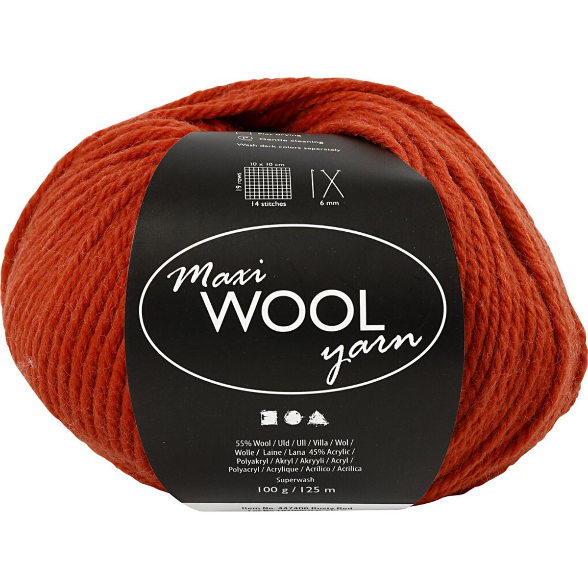 Uldgarn - Maxi Wool - L 125 M - Rustrød - 100 G