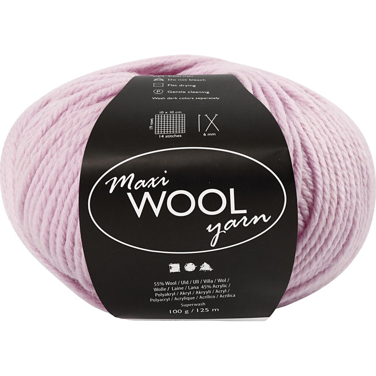 Uldgarn - Maxi Wool - L 125 M - Sart Rosa - 100 G