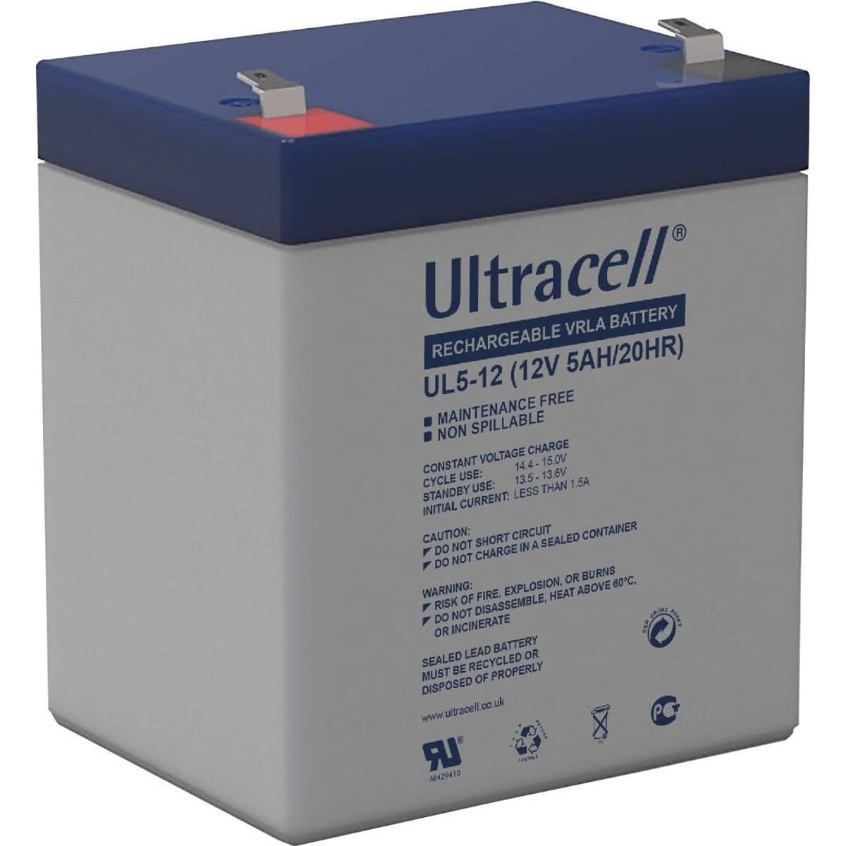 Ultracell - Batteri - 12v 5ah