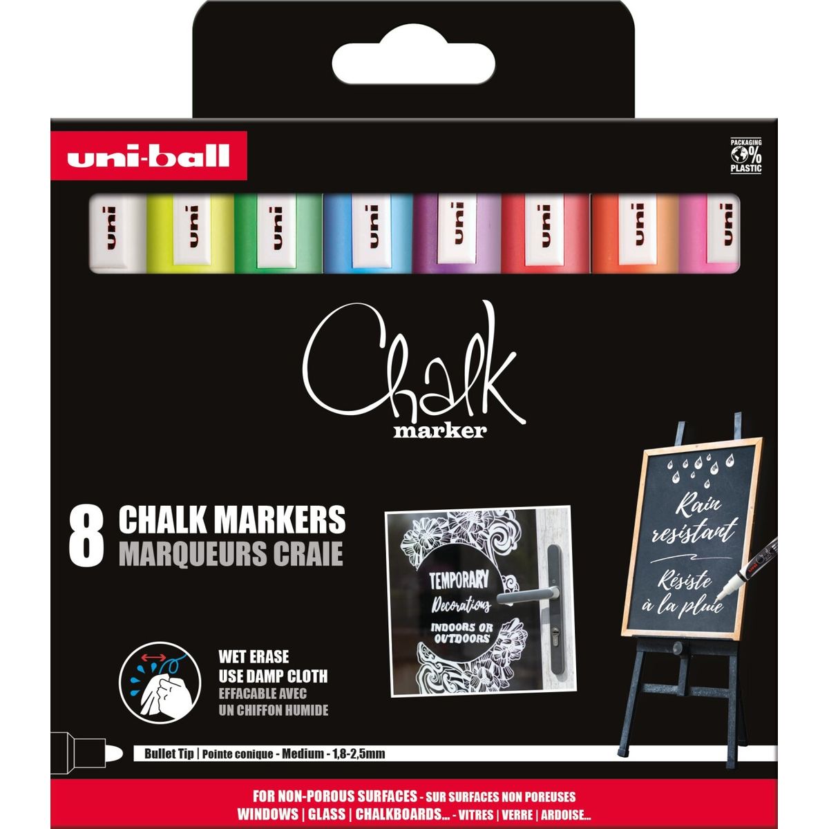 Uniball - Chalk Marker Kridttusser - 8 Stk