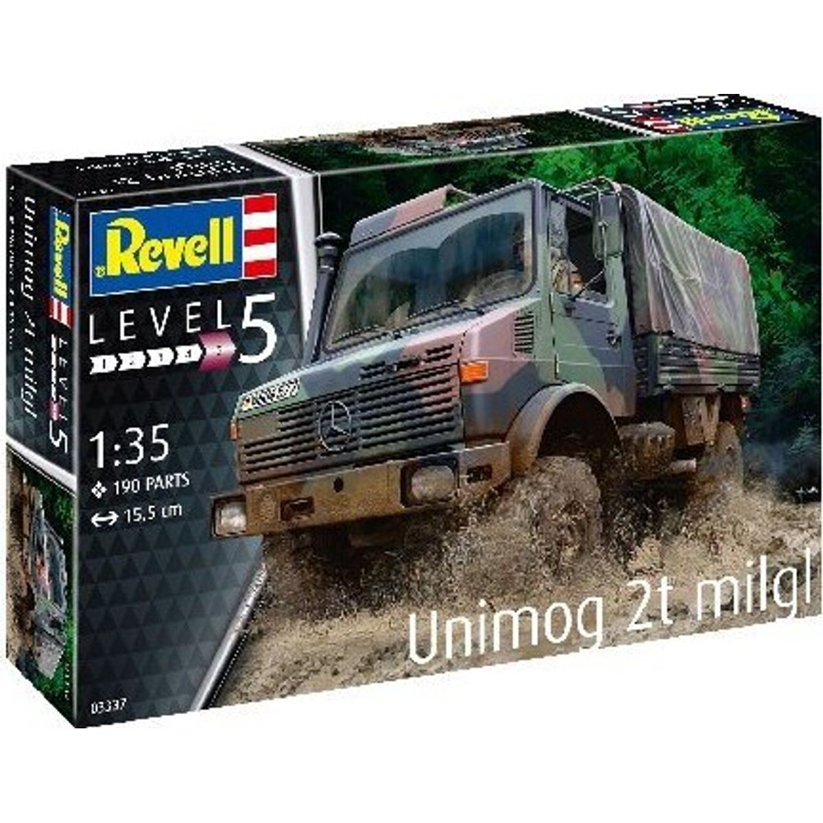 Revell - Unimog 2t Milgl Modelbil Byggesæt - 1:35 - Level 5 - 03337