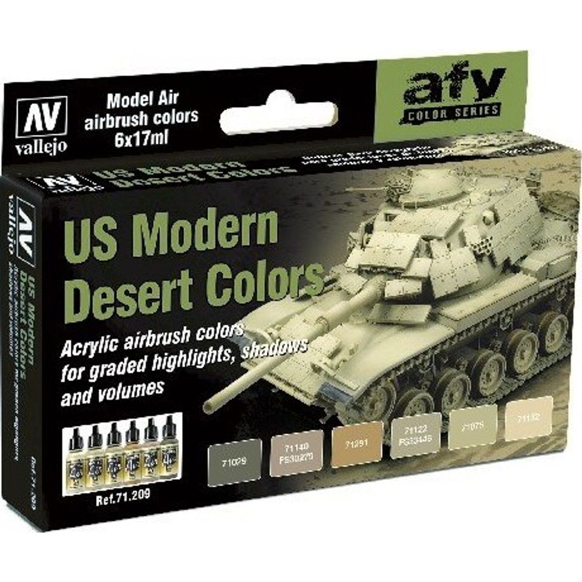 Vallejo - Us Modern Desert Colors 6x17ml - Model Air - 71209