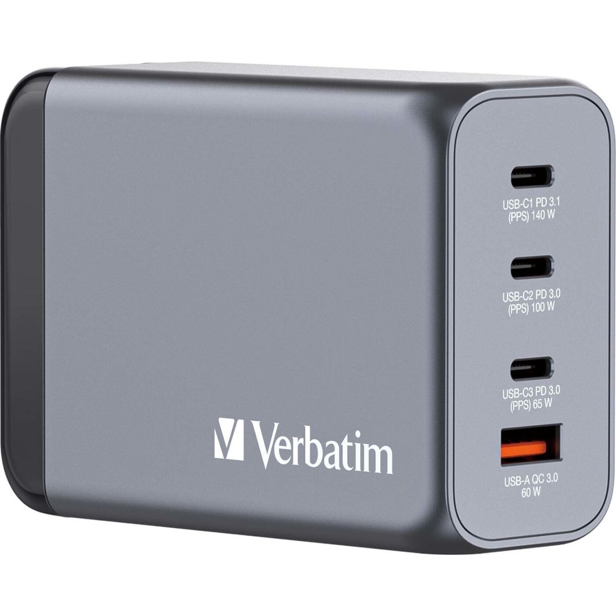 Verbatim - Gnc-240 Gan Charger 4 Port 240w Usb-a/usb-c