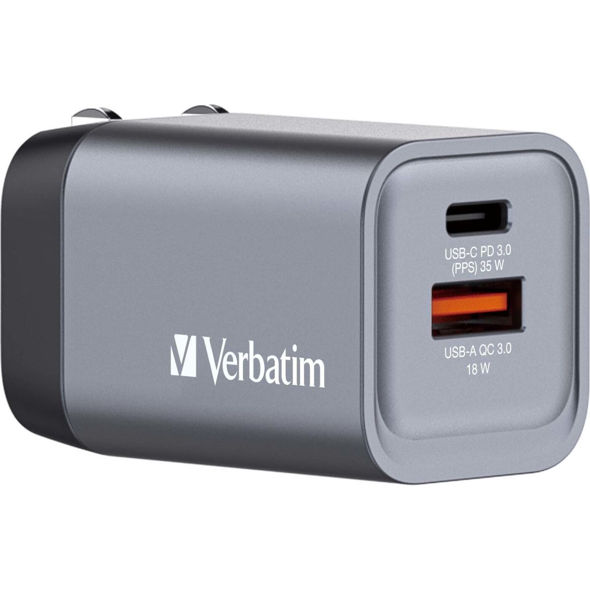 Verbatim - Gnc-35 Gan Charger 2 Port 35w Usb-a/usb-c