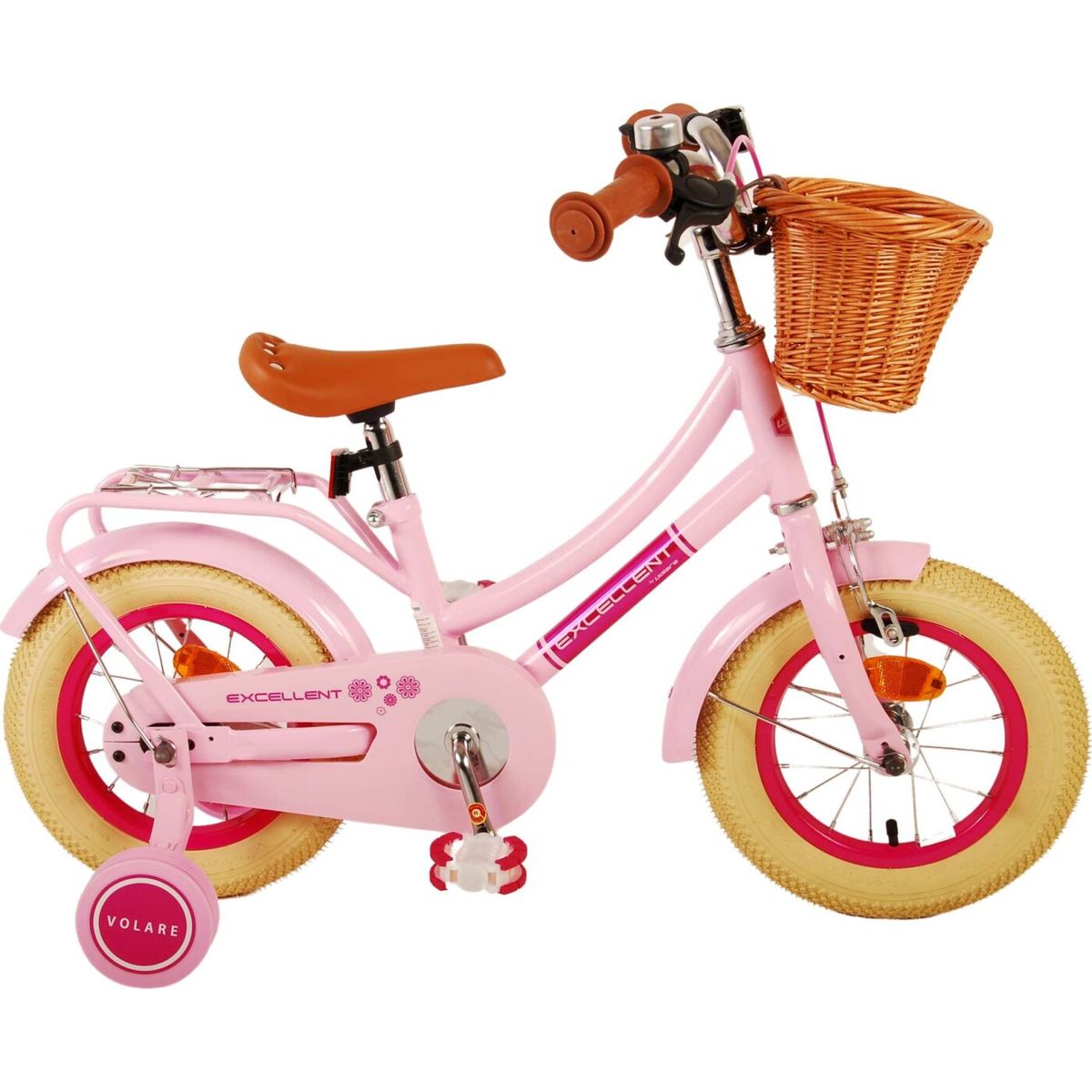 Volare - Børnecykel Med Støttehjul - 12'' - Excellent - Pink