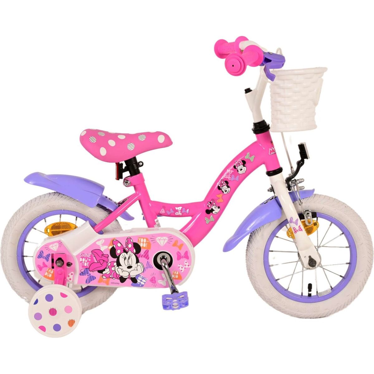 Minnie Mouse - Børnecykel Med Støttehjul - 12'' - Volare