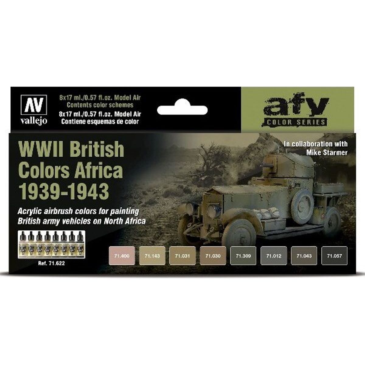 Vallejo - Wwii British Colors Africa 1939-1943 8x17 Ml - 71622