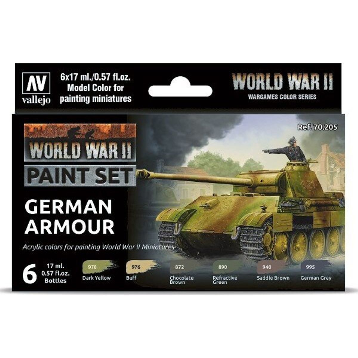 Vallejo - Wwii Paint Set - German Armour - 6x17 Ml - 70205