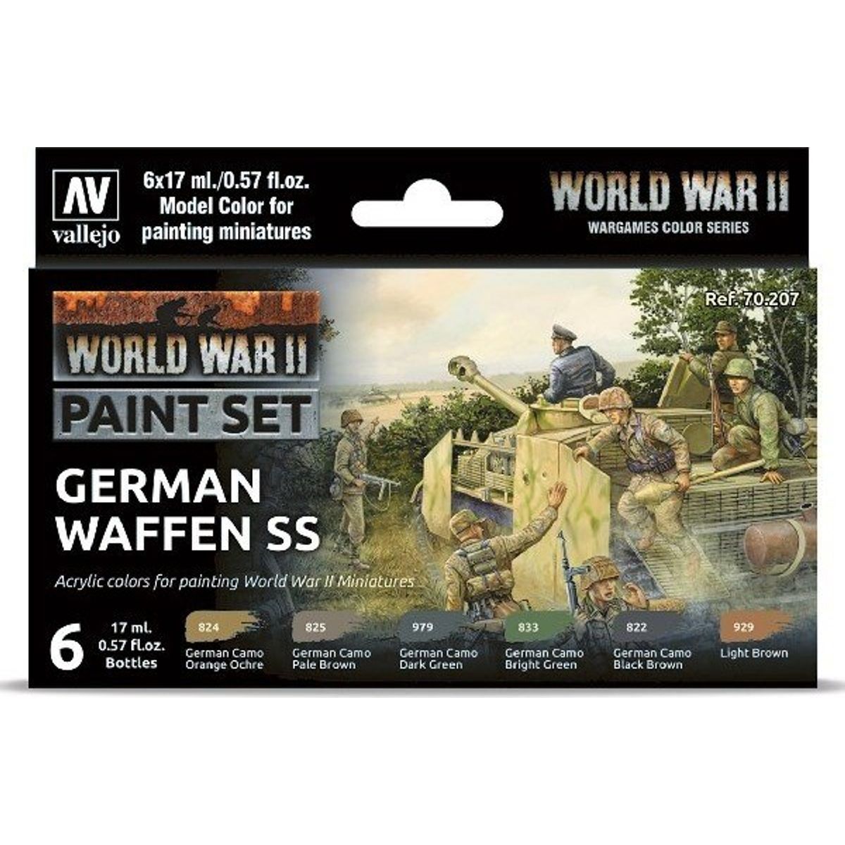 Vallejo - Wwii Paint Set - German Waffen Ss - 6x17 Ml - 70207