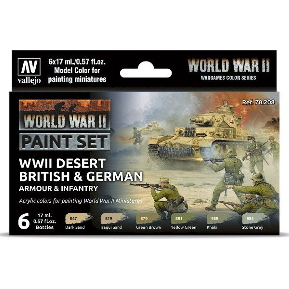 Vallejo - Wwii Desert British & German - 6x17 Ml - 70208