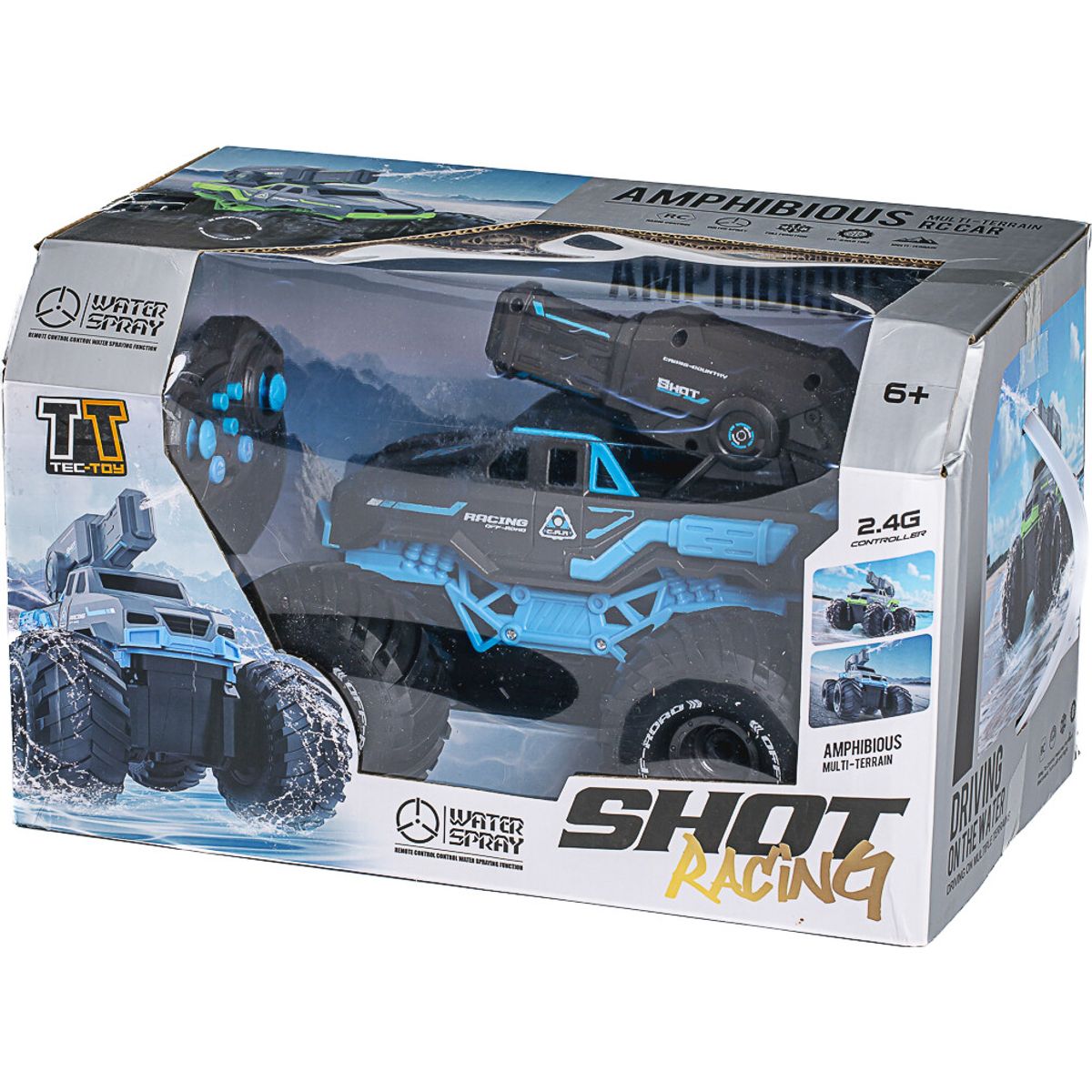 Water Shooting R/c Car 2,4ghz, 7,4v 500mah, Blue - Tec-toy