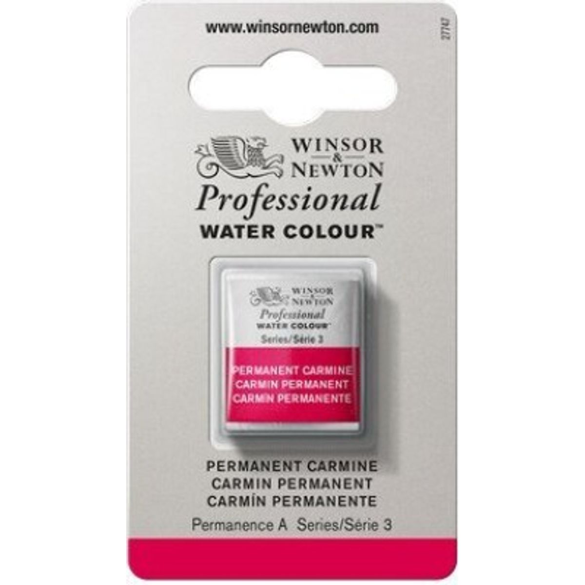 Winsor & Newton - Akvarelfarve 1/2 Blok - Permanent Carmine