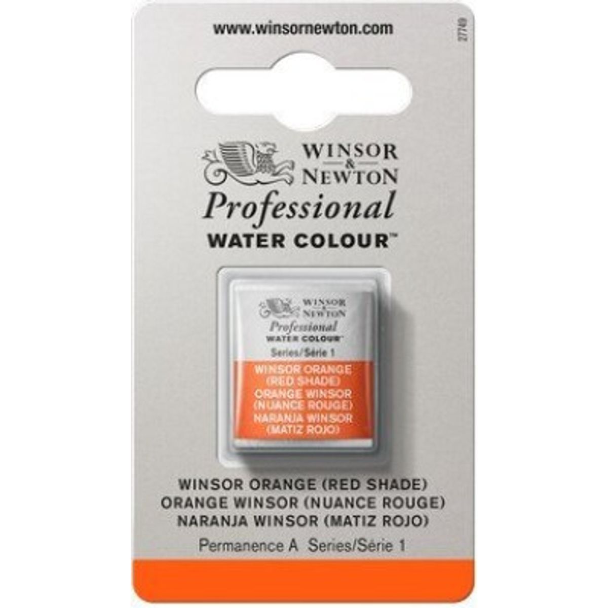 Winsor & Newton - Akvarelfarve 1/2 Blok - Winsor Orange